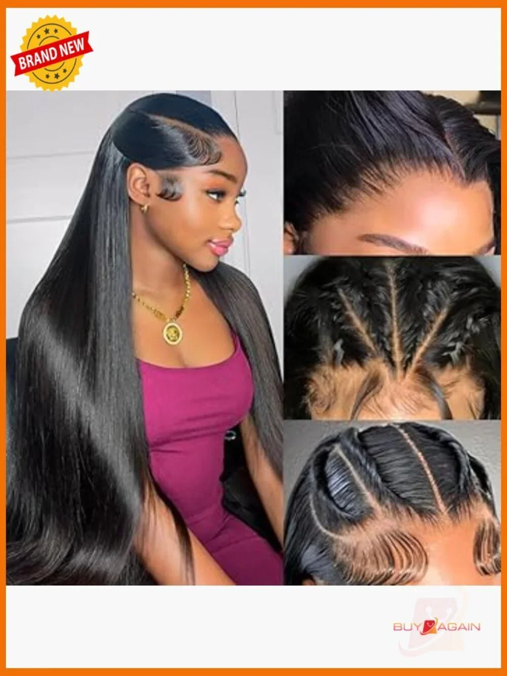 HD Lace Front Wig 220% Density 13x5 Straight Human Hair Pre Plucked 28inch